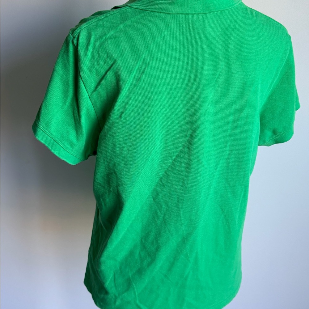 Lilly Pulitzer Soft Green Color Cotton Polo Shirt Cap Sleeve XL - Picture 3 of 8